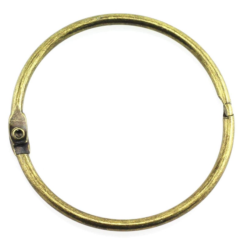 Lind Kitchen 50PCS 2" Book Ring Metal Loose Leaf Binder Hinged Buckle Binding Rings Scrapbook Sketchbook Craft Photo Album DIY Bronze 51mm - Image 3